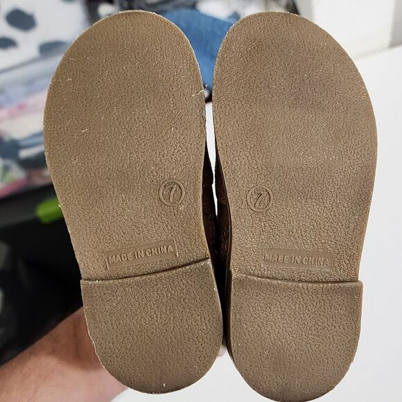 Girls BabyGap Brown Suede Texture Boots Size 7 Christmas Holiday Winter - Picture 4 of 10